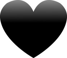 black heart on transparent background.