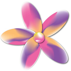 Pink, orange and Purple Tie-Dye Daisy Flower