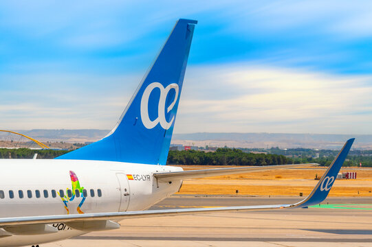 Air Europa Logo In The Tail Of A Commercial Airplane