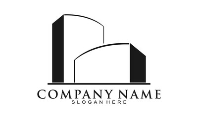 City building illustration vector logo