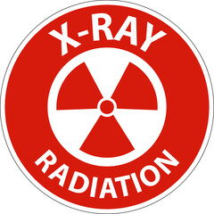 Obraz premium Danger X-Ray Radiation Sign On White Background