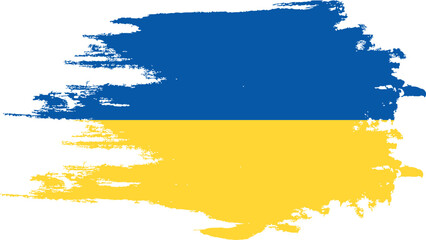 Flag Ukraine, brush stroke background. Waving Flag Ukraine on tranparent backrgound for your web site design, logo, pray for ukraine