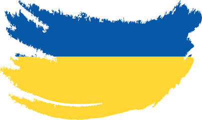 Flag Ukraine, brush stroke background. Waving Flag Ukraine on tranparent backrgound for your web site design, logo, pray for ukraine