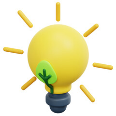 eco energy 3d render icon illustration