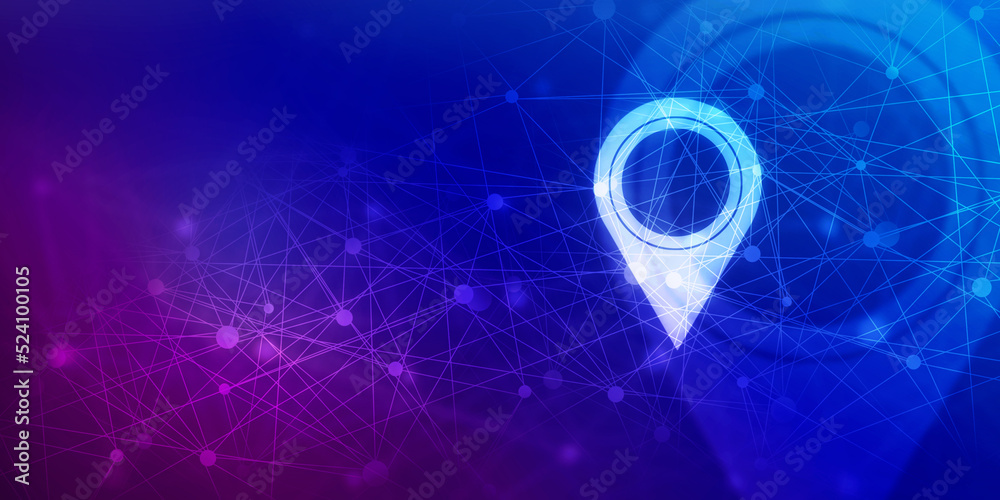 Aufkleber 2d rendering red map pointer