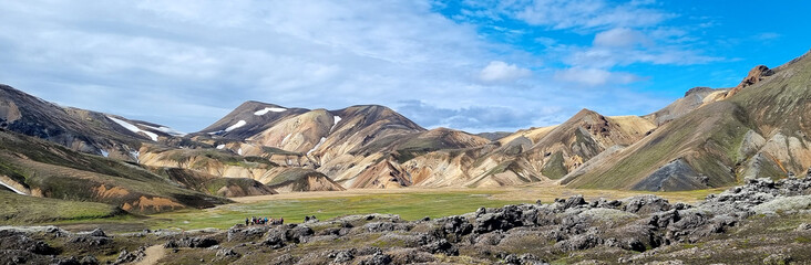 The majestic mountain range in Iceland, formed by a active volcanic activity