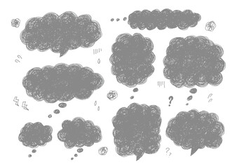もやもやした色んな吹き出しセット