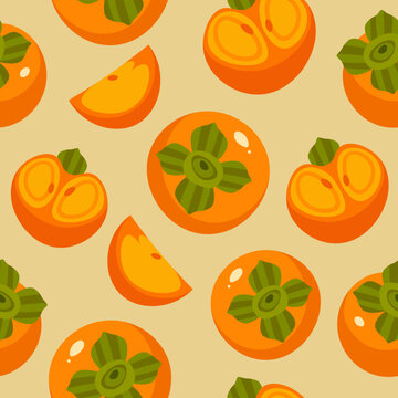 Vector bright pattern persimmon in warm colors