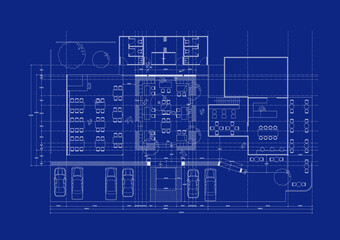 Floor plan designed building on the drawing.