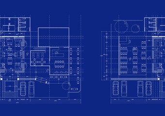 Floor plan designed building on the drawing.