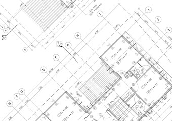 Floor plan designed building on the drawing.
