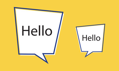 Hello speech bubble banner. Can be used for business, marketing and advertising. Vector EPS 10. Isolated on white background