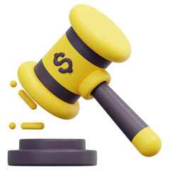 auction 3d render icon illustration