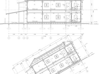 Floor plan designed building on the drawing.