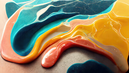 Obraz premium abstract background, close up of colorful acrylic paints