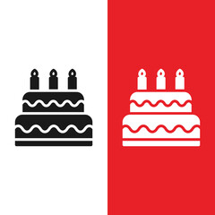 Christmas Xmas Cake Vector icon in Glyph Style. a cake to celebrate Christmas, weddings or birthdays. Vector illustration icon that can be used for apps, websites, or part of a logo