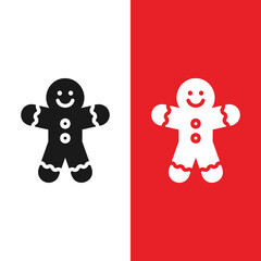 Christmas Xmas Ginger Bread icon in Glyph Style. Ginger bread is a typical Christmas cake in the shape of a man. Vector illustration icon that can be used for apps, websites, or part of a logo