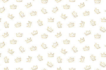 golden seamless crown pattern, great for wrapping, textile, wallpaper, greeting card- vector illustration