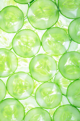 Macro Cucumber,Fresh Cucumber and slices white background,Cucumber background 
