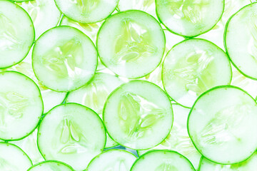 Macro Cucumber,Fresh Cucumber and slices white background,Cucumber background 