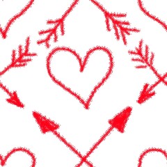 set of hearts seamless abstract art pattern wrapping paper fabric fashion design print background wallpaper 