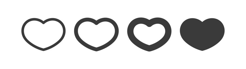 Heart vector icons. Set of love symbols. Isolated pictograms. Valentine's day design elements.