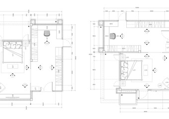 Floor plan designed building on the drawing.