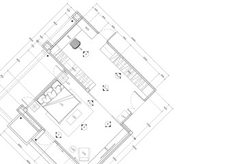 Floor plan designed building on the drawing.