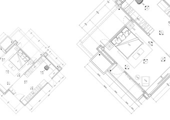 Floor plan designed building on the drawing.