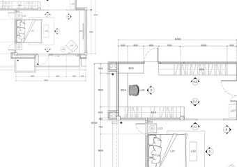 Floor plan designed building on the drawing.
