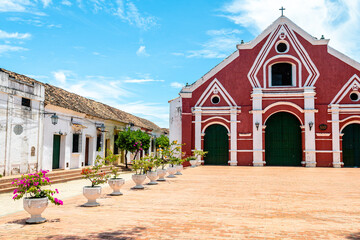 street view of santa cruz de mompox colonial town in colombia