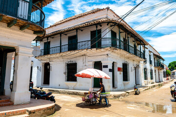 street view of santa cruz de mompox colonial town in colombia