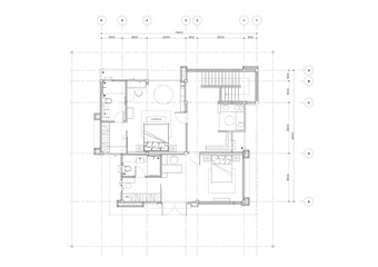 Floor plan designed building on the drawing.
