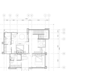 Floor plan designed building on the drawing.
