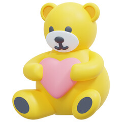 Fototapeta na wymiar teddy bear 3d render icon illustration