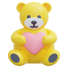 teddy bear 3d render icon illustration