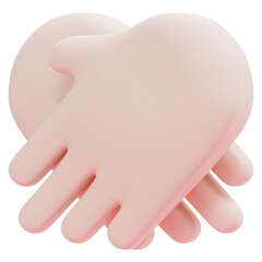 hand in hand 3d render icon illustration