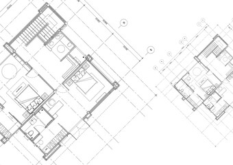 Floor plan designed building on the drawing.
