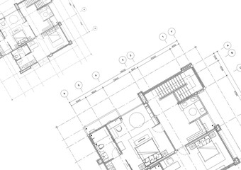 Floor plan designed building on the drawing.
