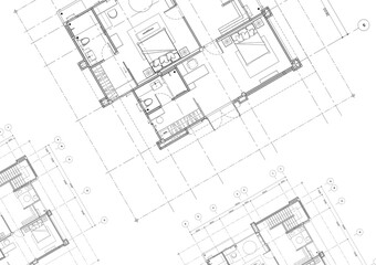 Floor plan designed building on the drawing.
