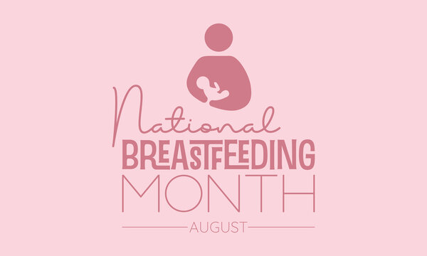 National Breastfeeding month calligraphic banner design on isolated background. Script lettering banner, poster, card concept idea. Health awareness vector template.
