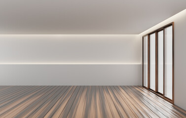 Blank Interior Room Design Background With Empty Wall 3D Rendering