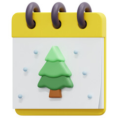 calendar 3d render icon illustration