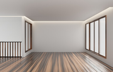 Blank Interior Room Design Background With Empty Wall 3D Rendering