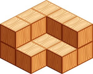 wooden cubes isometric for child learning, wood cubes sample, 3d cubes wood for logic counting of preschool children, block wooden square for mathematical game kids