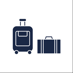 Luggage glyph icon. Bags and suitcases available for better travelling. Baggage with clothes, shoes, cosmetics. Hotel concept.Filled flat sign. Isolated silhouette vector illustration