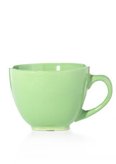 green mug isolated on a white background