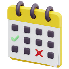calendar 3d render icon illustration