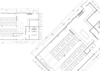 Floor plan designed building on the drawing.