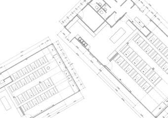 Floor plan designed building on the drawing.